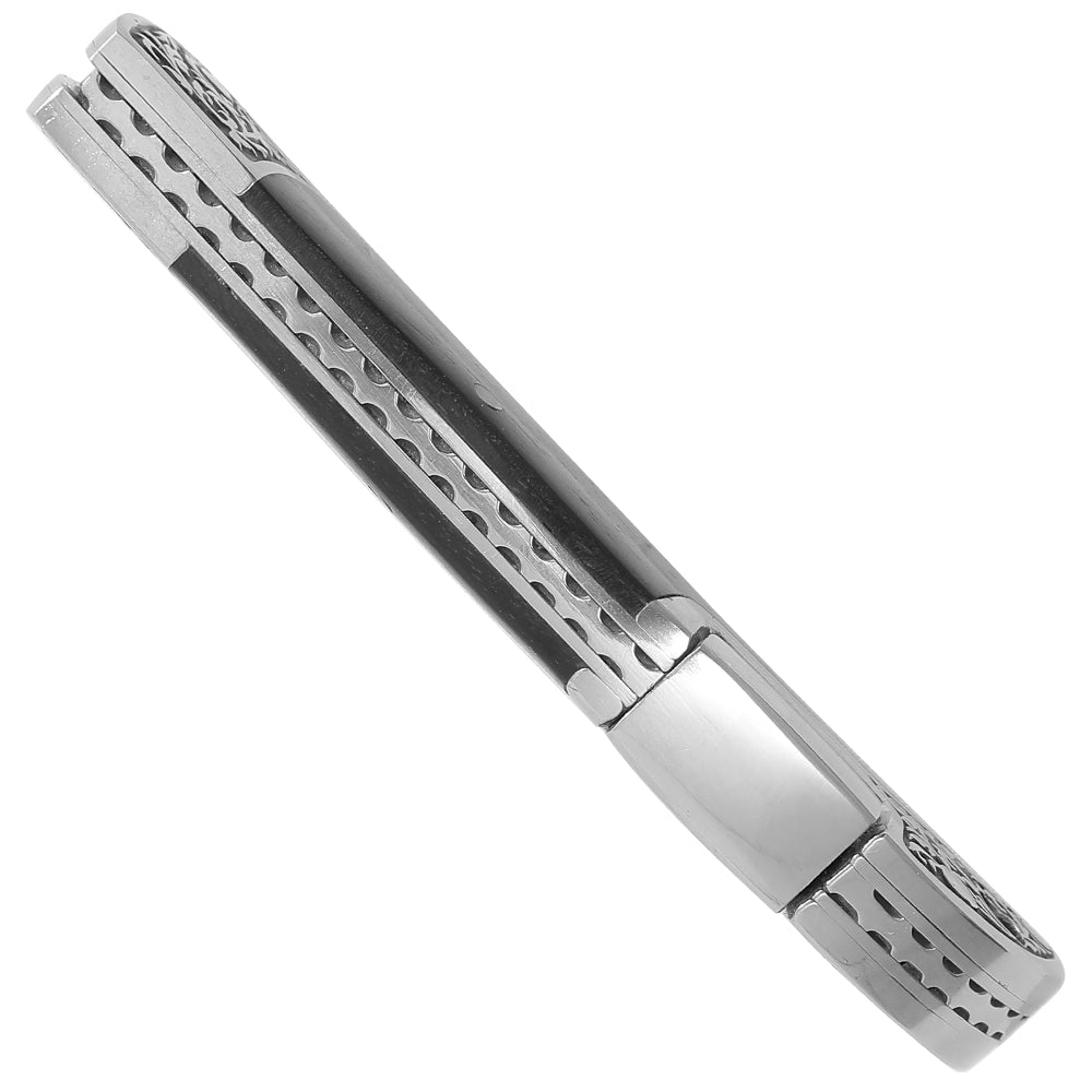 5Cr15MoV Tanto Blade Blood Groove Embossed Flower Bolsters Decorated Spring Siam Rosewood Handle Classic Style Back Lock Folding knife