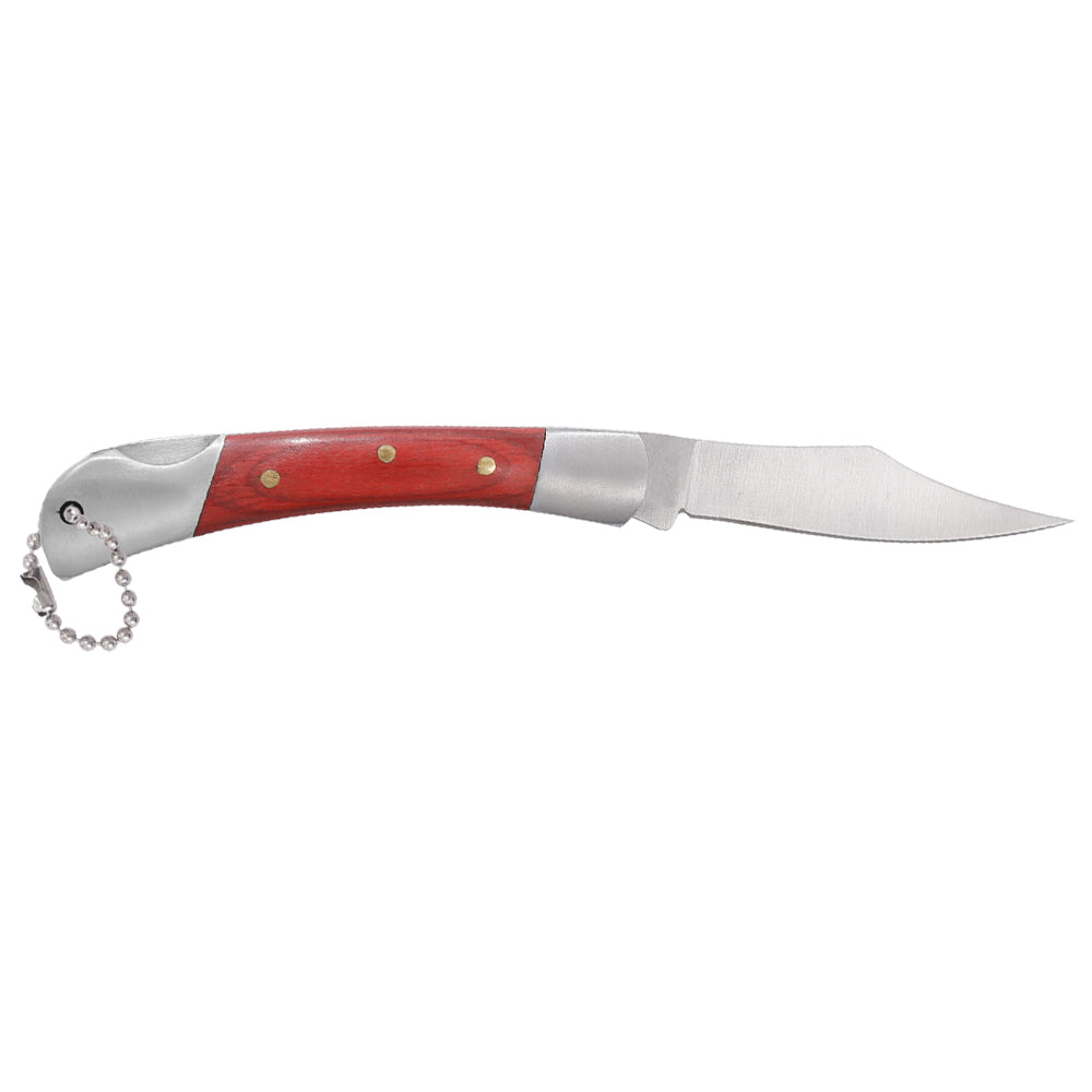 2.76 in V Grind Clip Point Blade Forged Stainless Steel Bolsters Dymonwood Handle Lockback Gift Knife