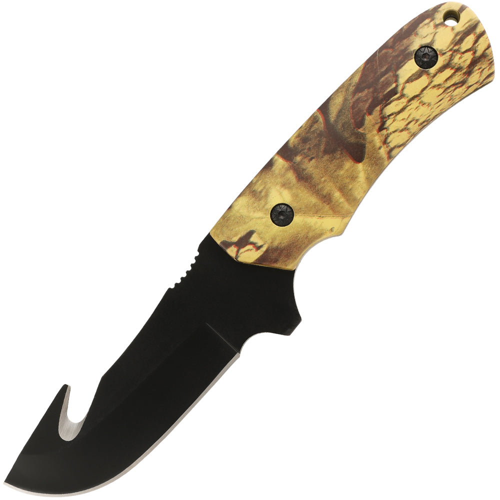 Guthook Blade Camoflague Plastic Handle Skinning Knife