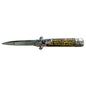 7.68" Italian Stiletto Lever Lock Imitated Antler Automatic Knife - Dagger