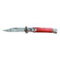 8.15 " Italian Clip Point Switchblade Level Lock Red Pakkawood Handle Automatic Knife