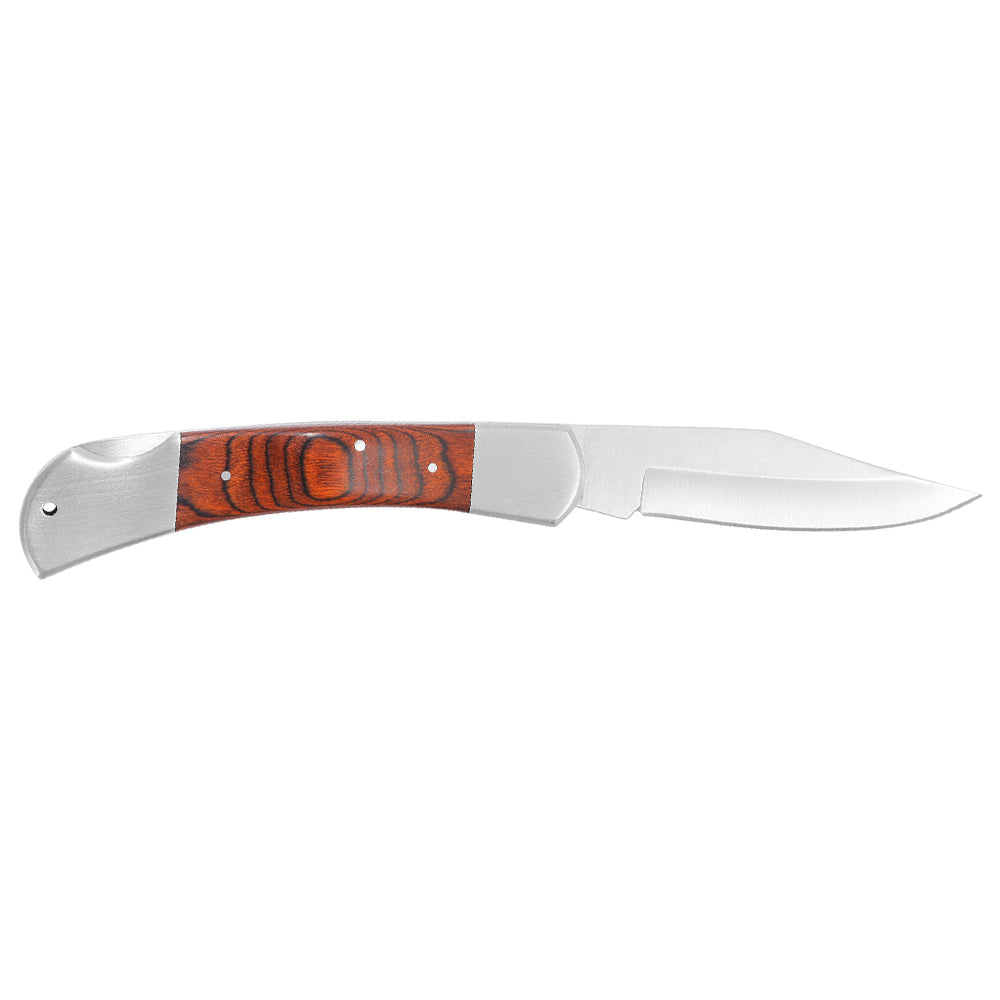 3.78 in Oversized Nail Notch Hollow Grind Clip Point Blade Dual Bolsters Pakkawood Scales Large Size Lock Back Classic Folding Knife