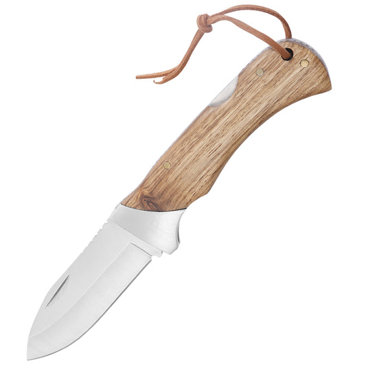 Heavy Duty Nail Notch Opening Drop Point Blade Thumb Jimping Single Bolster Zebra Handle Folding Knife for Skinning