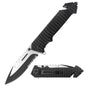 Multi Functions Fine and Serrated Edge Drop Point Blade Rescue Knife with Seat Belt Cutter