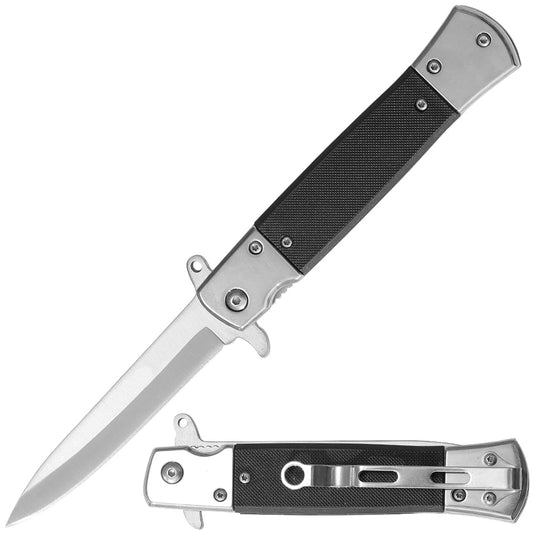 Classic Design Mirror Finish Flipper Opening Deep Tip-Up Pocket Clip Glass Fiber ABS Handle Scales Folding Knife